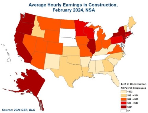States with Highest and Fastest Rising Construction Wages, 2024