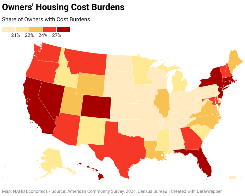 Owners' Housing Cost Burdens (Choropleth map)